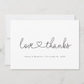 Liefde en Bedankt Minimalistisch script met hartfo (Voorkant)