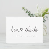 Liefde en Bedankt Minimalistisch script met hartfo (Staand voorkant)