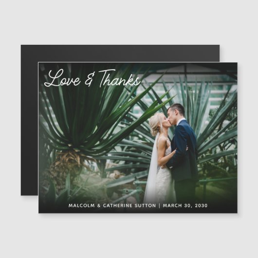 Liefde en Bedankt minimalistische bruiloft foto (Voorkant / Achterkant)