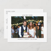 Liefde en Bedankt minimalistische bruiloft Foto be Briefkaart (Voorkant / Achterkant)