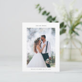 Liefde en Bedankt minimalistische bruiloft foto Briefkaart (Staand voorkant)