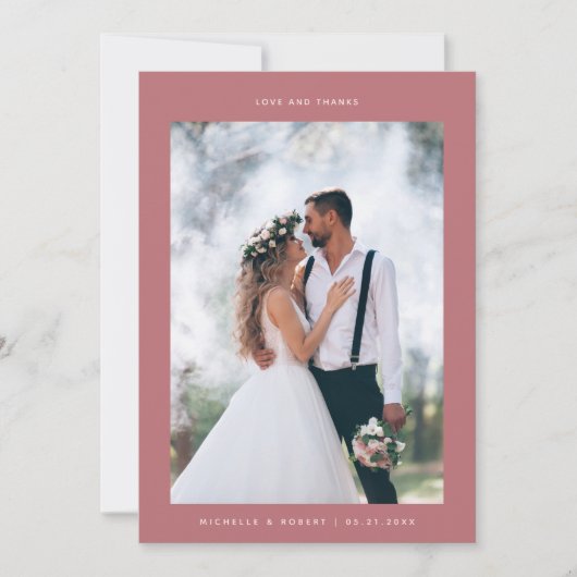 Liefde en Bedankt Minimalistische bruiloft Foto Ro (Voorkant)