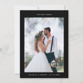 Liefde en Bedankt Minimalistische Trouwfoto Zwart (Voorkant)