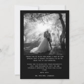 Liefde en Bedankt Minimalistische Trouwfoto Zwart (Achterkant)