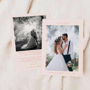 Liefde en Bedankt Minimalistische Wedding Photo Pe