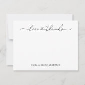 Liefde en Bedankt Modern Black Wedding Monogram (Voorkant)