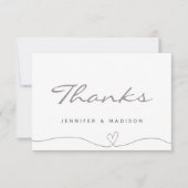 Liefde en Bedankt Modern Black Wedding Monogram Th (Voorkant)