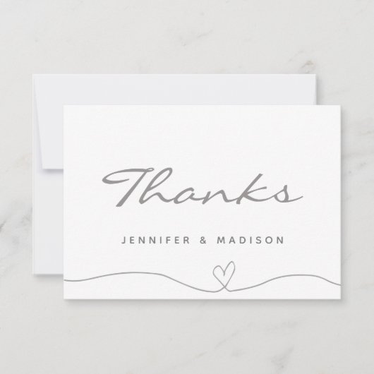 Liefde en Bedankt Modern Black Wedding Monogram Th (Voorkant)