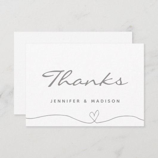 Liefde en Bedankt Modern Black Wedding Monogram Th (Voorkant / Achterkant)