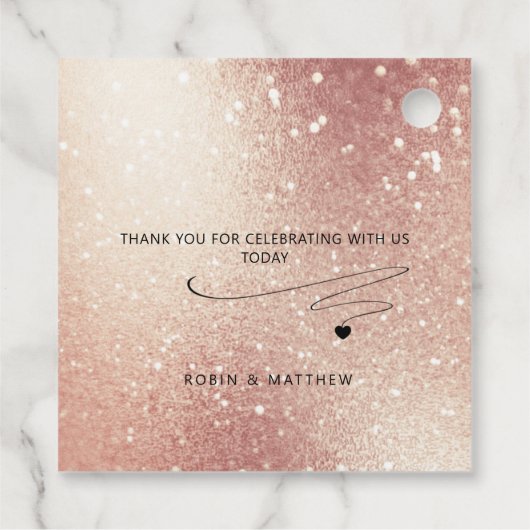 Liefde en Bedankt, Modern, Blush Roos Gold Bedankjes Labels (Achterkant)