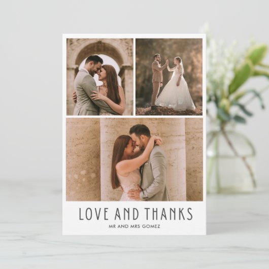 Liefde en Bedankt Modern Foto bedankt (Staand voorkant)