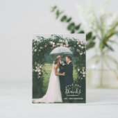 Liefde en Bedankt Modern Foto Weddenschap Hartelij (Staand voorkant)