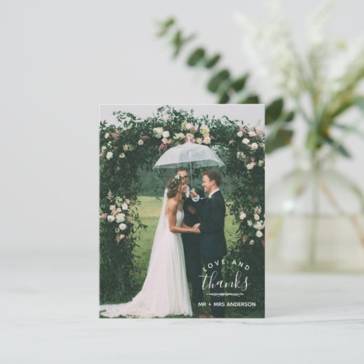 Liefde en Bedankt Modern Foto Weddenschap Hartelij (Staand voorkant)