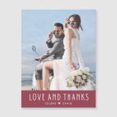 Liefde en Bedankt Modern Foto Weddenschap Hartelij (Voorkant)