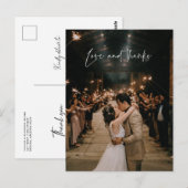 Liefde en Bedankt Modern Foto Weddenschap Hartelij Briefkaart (Voorkant / Achterkant)