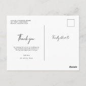 Liefde en Bedankt Modern Foto Weddenschap Hartelij Briefkaart (Achterkant)