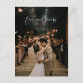 Liefde en Bedankt Modern Foto Weddenschap Hartelij Briefkaart (Voorkant)