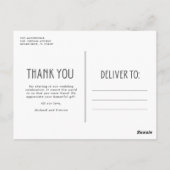 Liefde en Bedankt Modern Foto Weddenschap Hartelij Briefkaart (Achterkant)