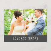 Liefde en Bedankt Modern Foto Weddenschap Hartelij Briefkaart (Voorkant)