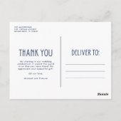 Liefde en Bedankt Modern Foto Weddenschap Hartelij Briefkaart (Achterkant)