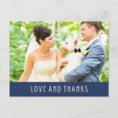 Liefde en Bedankt Modern Foto Weddenschap Hartelij Briefkaart (Voorkant)