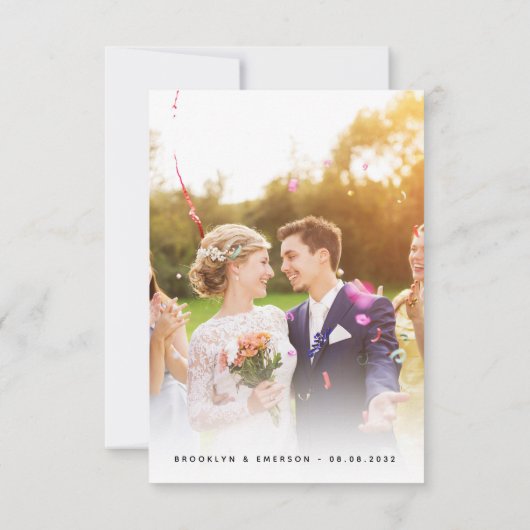 Liefde en Bedankt Modern Photo Wedding (Achterkant)