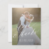 Liefde en bedankt modern script 2 foto's bruiloft (Voorkant)