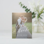 Liefde en bedankt modern script 2 foto's bruiloft (Staand voorkant)