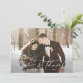 Liefde en Bedankt Modern Script Weddenfoto (Staand voorkant)