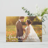 Liefde en Bedankt Modern Wedding Bedankt Foto (Staand voorkant)