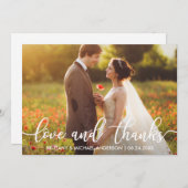 Liefde en Bedankt Modern Wedding Bedankt Foto (Voorkant / Achterkant)