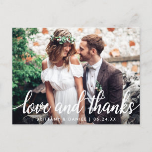 Liefde en Bedankt Modern Wedding Bedankt Foto Briefkaart