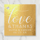 Liefde en Bedankt Modern Wedding Monogram Foto Bedankjes Labels (Voorkant)