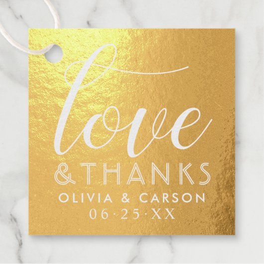 Liefde en Bedankt Modern Wedding Monogram Foto Bedankjes Labels (Voorkant)