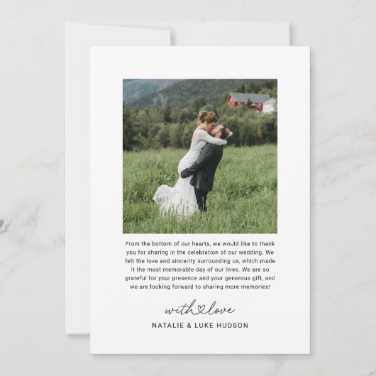 Liefde en Bedankt Modern Wedding Photo Collage (Achterkant)