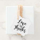 Liefde en Bedankt Modern Zwart Wit Script Bruiloft Bedankjes Labels (In situ)