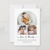 Liefde en Bedankt | Moderne Arch 3 Foto's Baby (Voorkant)