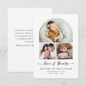 Liefde en Bedankt | Moderne Arch 3 Foto's Baby (Voorkant / Achterkant)