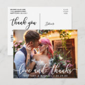 Liefde en Bedankt | Moderne bruiloft Dank je foto Briefkaart (Voorkant / Achterkant)