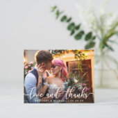 Liefde en Bedankt | Moderne bruiloft Dank je foto Briefkaart (Staand voorkant)