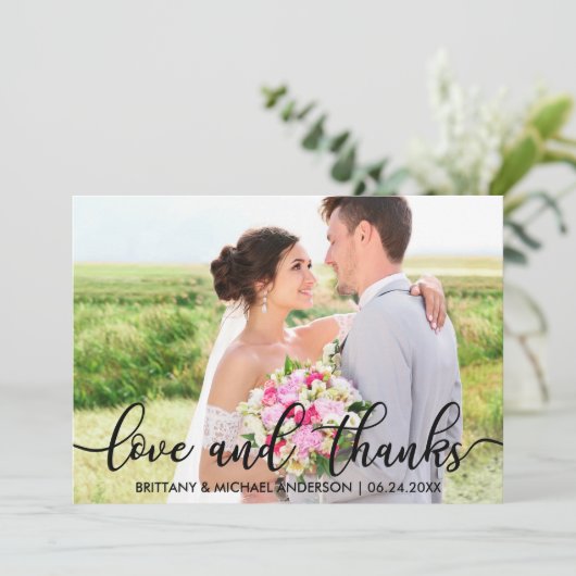 Liefde en Bedankt Moderne bruiloft Foto B (Staand voorkant)