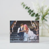 Liefde en Bedankt | Moderne bruiloft Foto bedankt Briefkaart (Staand voorkant)