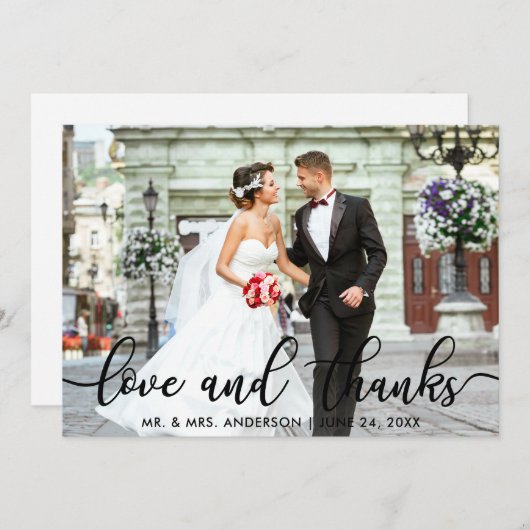 Liefde en Bedankt Moderne bruiloft Foto: Bedankt S (Voorkant / Achterkant)