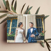 Liefde en Bedankt Moderne bruiloft Hartelijk dank Briefkaart