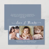 Liefde en Bedankt | Moderne drie foto's nieuwe bab (Voorkant / Achterkant)