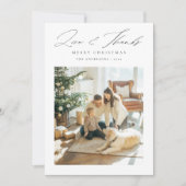 Liefde en Bedankt | Moderne familiefoto Kerstmis Feestdagenkaart (Voorkant)