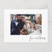 Liefde en Bedankt Moderne foto Dank u Briefkaart (Voorkant)