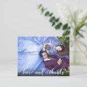 Liefde en Bedankt | Moderne hartfoto Dank u Briefkaart (Staand voorkant)