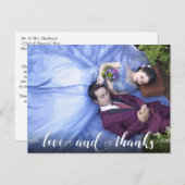 Liefde en Bedankt | Moderne hartfoto Dank u Briefkaart (Voorkant / Achterkant)