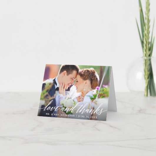 Liefde en Bedankt Moderne Kalligrafie Trouwnotitie (Voorkant)